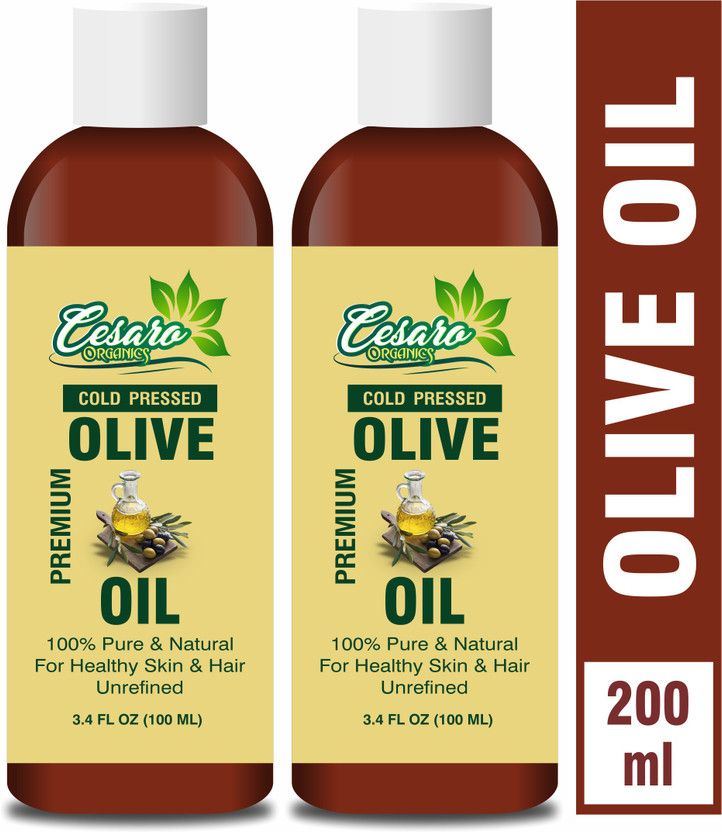 Cesaro Organics Coldpressed Olive Carrier Oil for Hair, Skin & Face Hair Oil(200 ml)