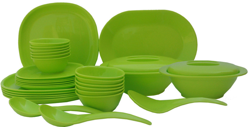 Incrizma Incrizma Pack of 32 PP (Polypropylene) Dinner Set(Green, Microwave Safe) - Flipkart Deal