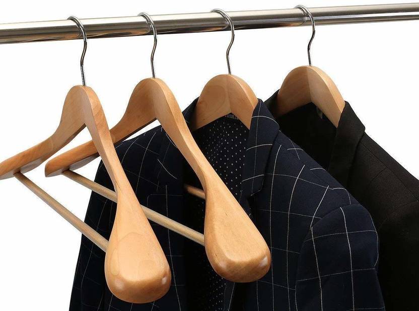 Empire Mart Hanger Multi Functional Solid Wooden Suit Hangers, Coat