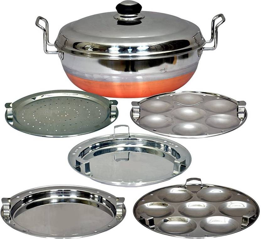 Jamuna AllinOne Stainless Steel Idli Cooker Multi Kadai Steamer