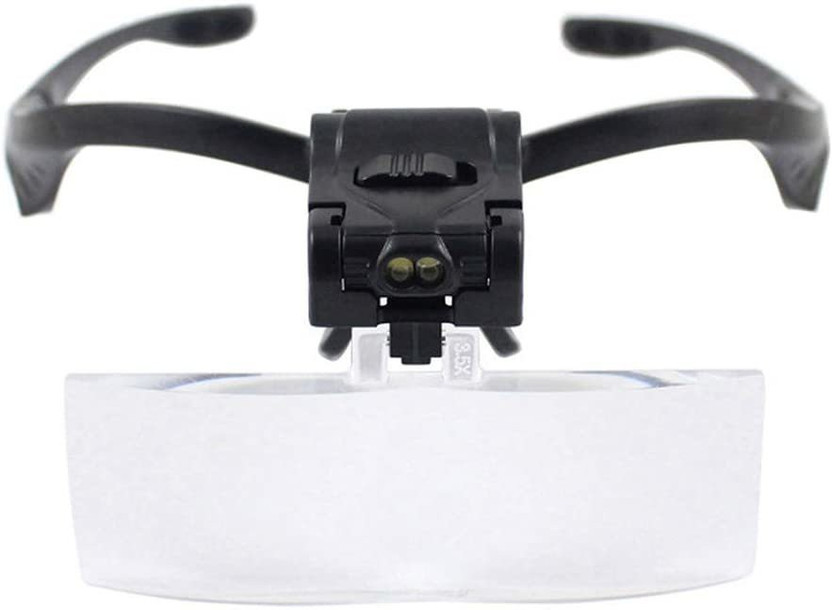 uptodatetools Headband Magnifying Glass 1.0/1.5/2.0/2.5/3.5X Magnifying Glass(Black)