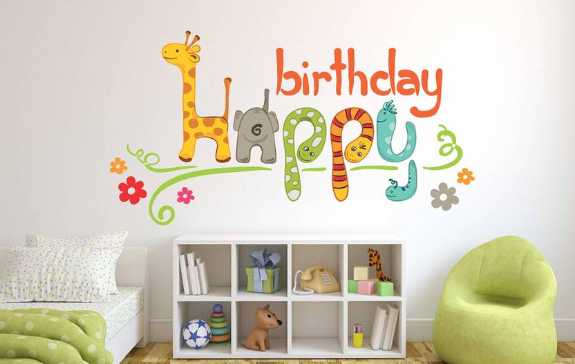 LANSTICK 24 cm HAPPY BIRTHDAY WALL STICKER Self Adhesive Sticker Price