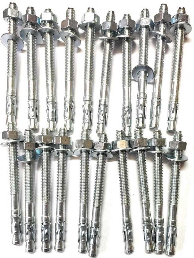 Flipkart A C Engineers Wedge Type Fully Threaded Design Expansion Zinc Plated Anchor Bolts (8mm X 100mm) Pack of 20 Pcs Wedge Anchor(10 cm) - Flipkart Deal
