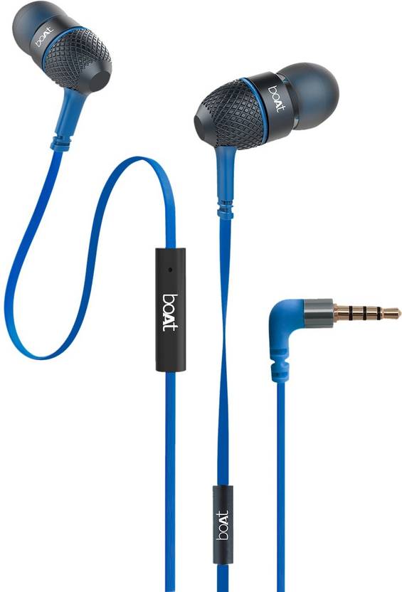 boAt boAt Bassheads 220 Wired Earphones Wired Headset Blue, In the Ear