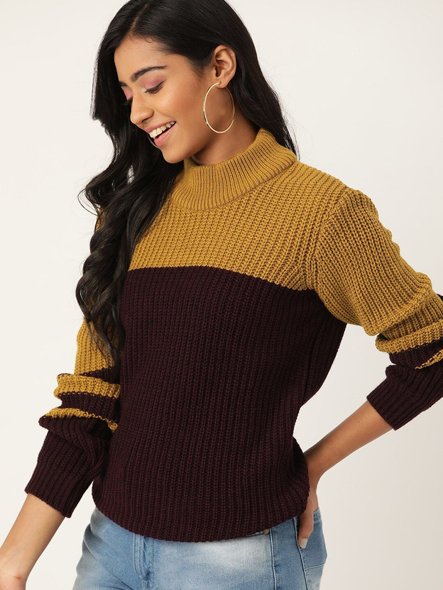 Buy Dressberry Solid Turtle Neck Casual 