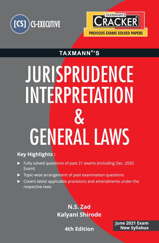 Taxmann's CRACKER Jurisprudence Interpretation & General Laws CS
