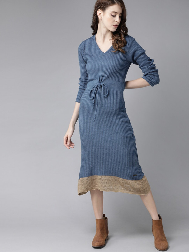 Roadster Women Sweater Blue Dress - Buy 