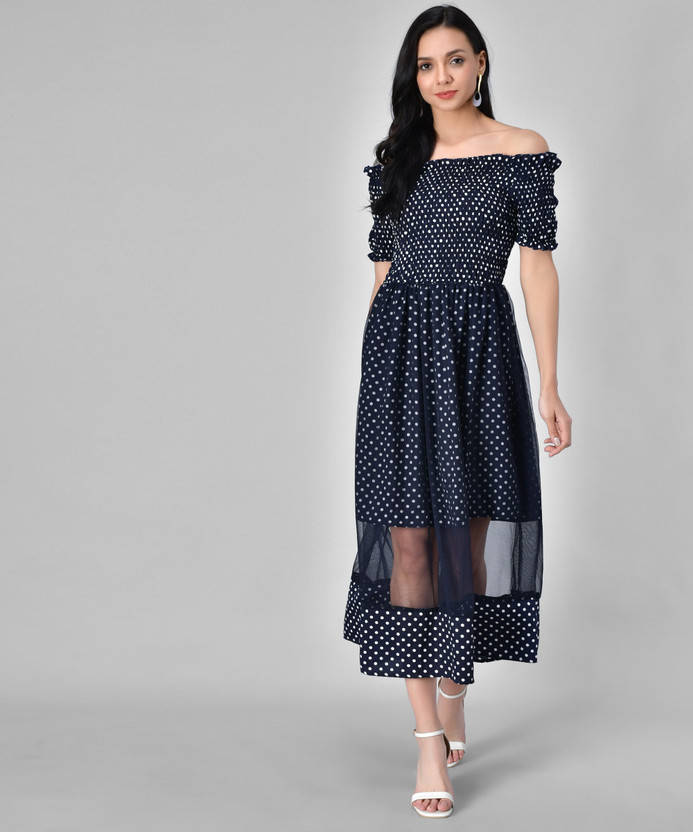 Tamina Women Fit and Flare Dark Blue 