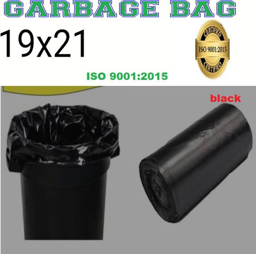 ASCREATION Biodegradable Black Garbage Bag 19x21 ,30 Pieces, Medium
