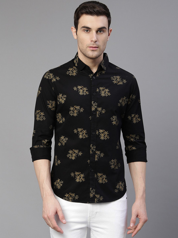 black floral shirt