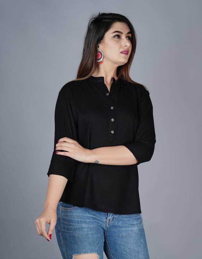 black casual top