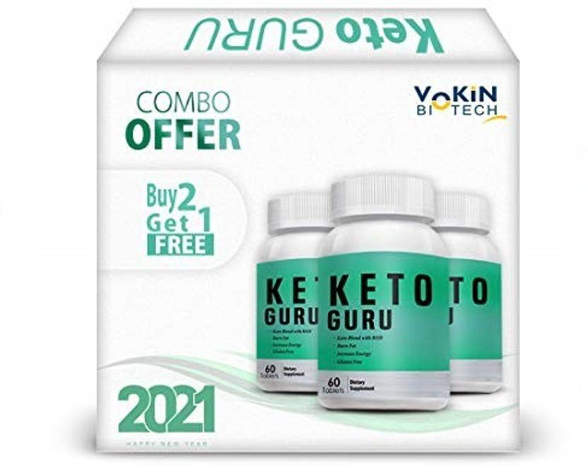 Vokin Biotech Keto Guru Tablets for weight loss 60 Tablets Buy 2 Get 1