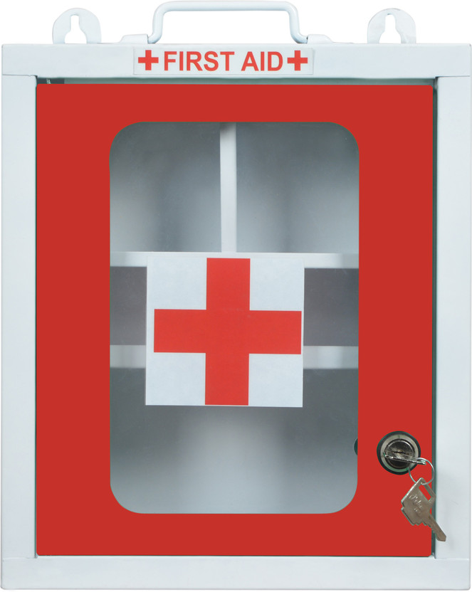 RAJ RAJESHWARI High Grade Metal Emergancy First aid box kit Medical box First aid box Heavy Metal First aid box Wall Mountable Box With Key lock First Aid Kit(Home, Workplace, Sports and Fitness)