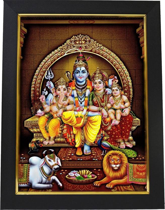 101Temples Shiva kutumbam God Photo Frame Religious Frame Price in