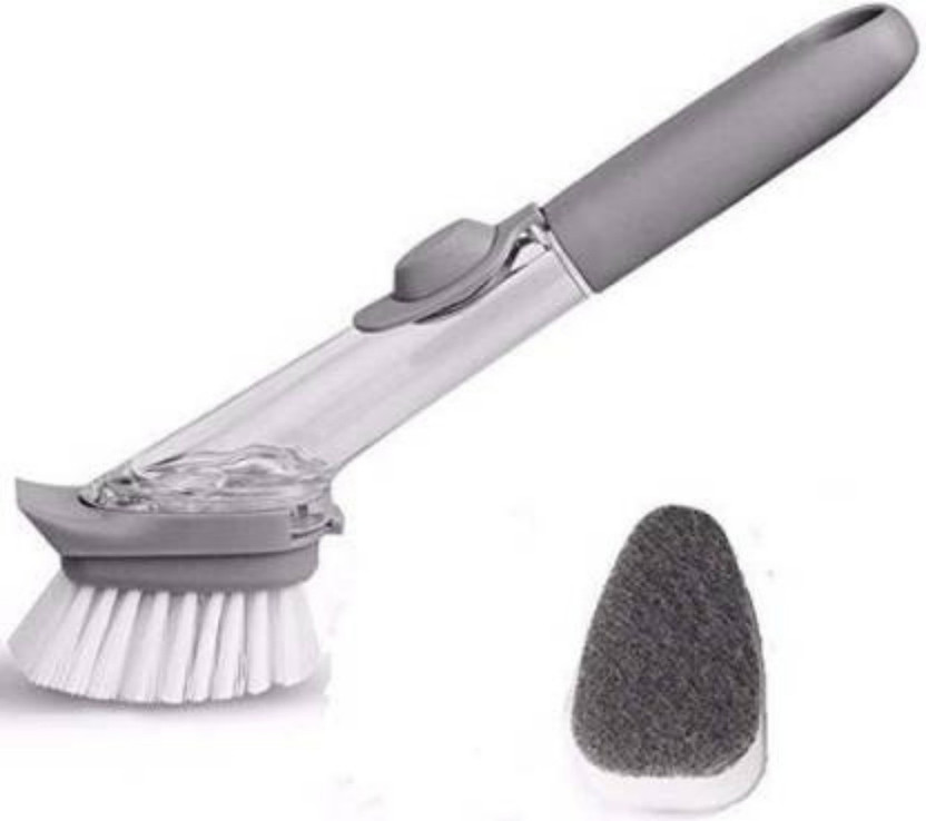 Ingeniero Ingeniero Kitchen Cleaning Brush Scrubber Dish Bowl Washing Sponge With Refill Liquid Soap Dispenser Kitchen Pot Cleaner Tool Long Handle Sponge Scrub Sponge, Scrub Pad(Regular) - Flipkart Deal