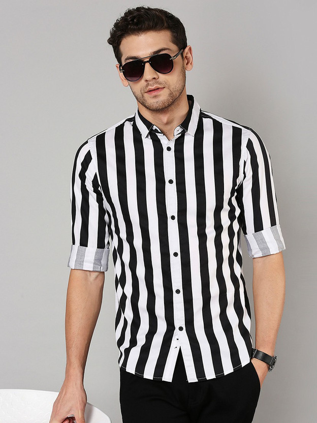 black shirt with stripes