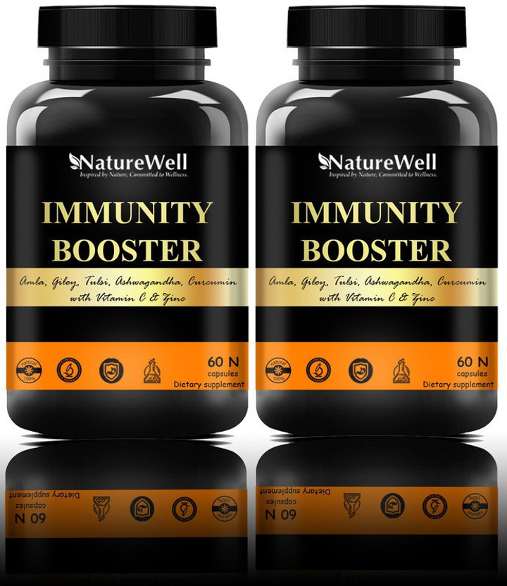 Naturewell Immunity Booster Capsule for Adults & Kids with Vitamin C & Herbs (120 capsule)(2 x 60 No)