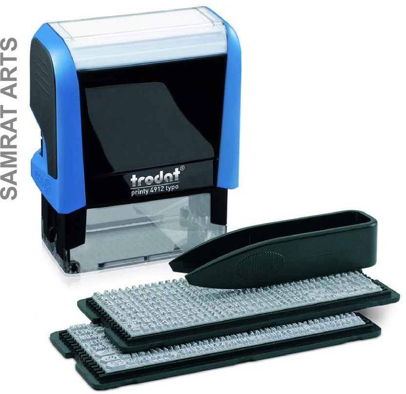 Trodat 4912 Your Self Stamp / Self Macking Stamp Kit Self Inking(Regular size, Blue)