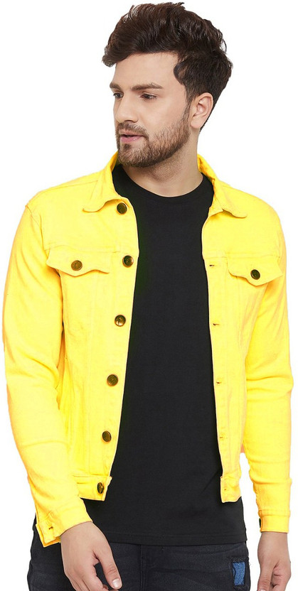 Full Sleeve Solid Men Denim Jacket 