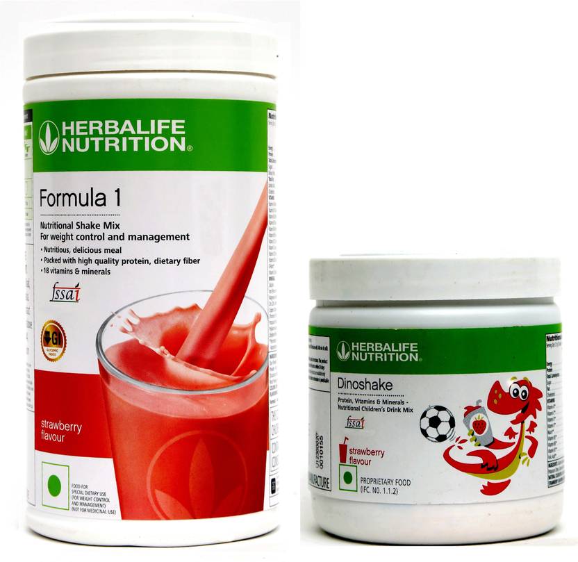 HERBALIFE Formula 1 Nutritional Shake Mix Strawberry With Dinoshake