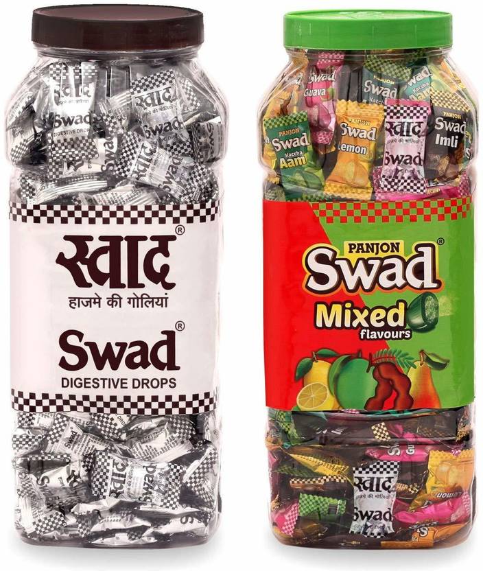 SWAD Candy Chocolate (Original & Mixed Flavours Toffee) 2 Jars, 600
