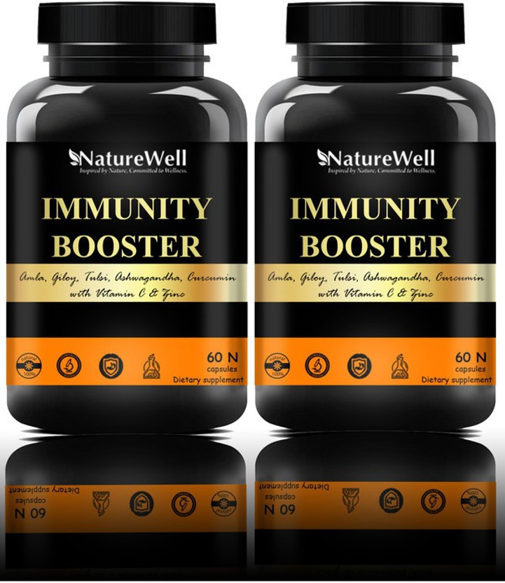 Naturewell Immunity Booster Capsule for Adults & Kids with Vitamin C (120 capsule)Pro(2 x 60 No)