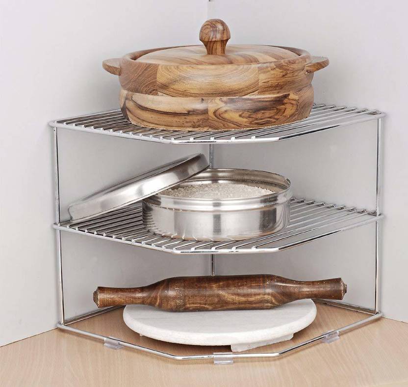 UNIFY Multipurpose Stainless Steel kitchen plate dish corner shelf rack