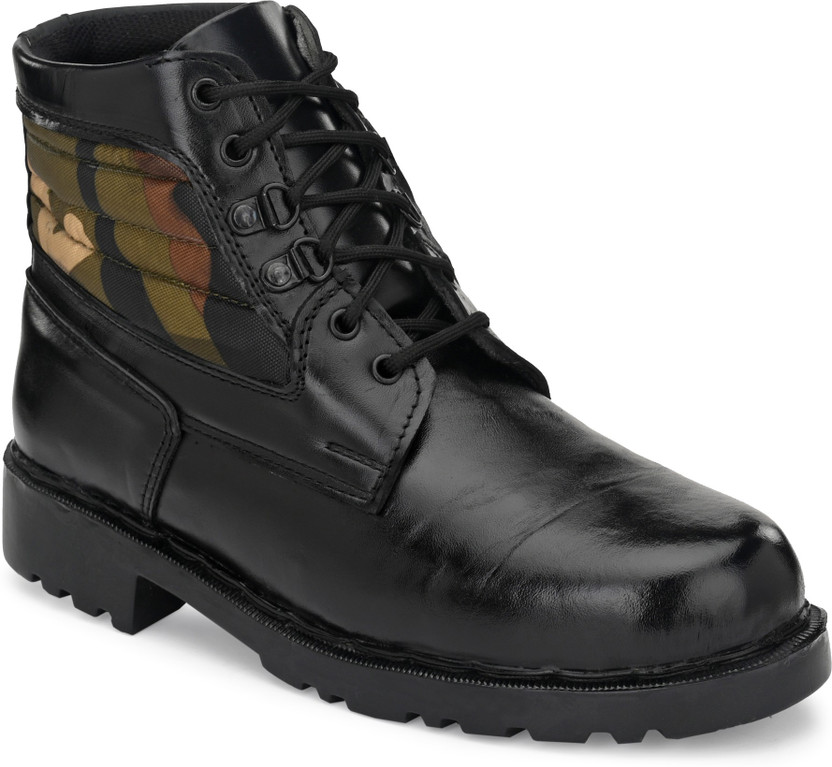 Shoe Day LEATHER COMBAT ARMY BOOT SHOES 