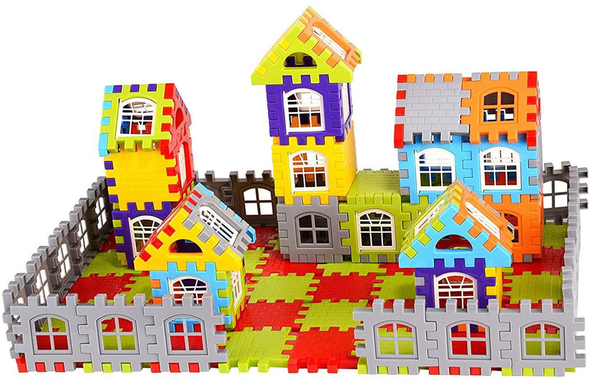 AEXONIZ TOYS Building Blocks for Kids, Jumbo Blocks House Games Blocks Puzzles for Kids Age 4 5 6 Boys Girls | Brain Games ToysPattern Blocks, Birthday Gifts for Kids Made in India Toys(Multicolor)