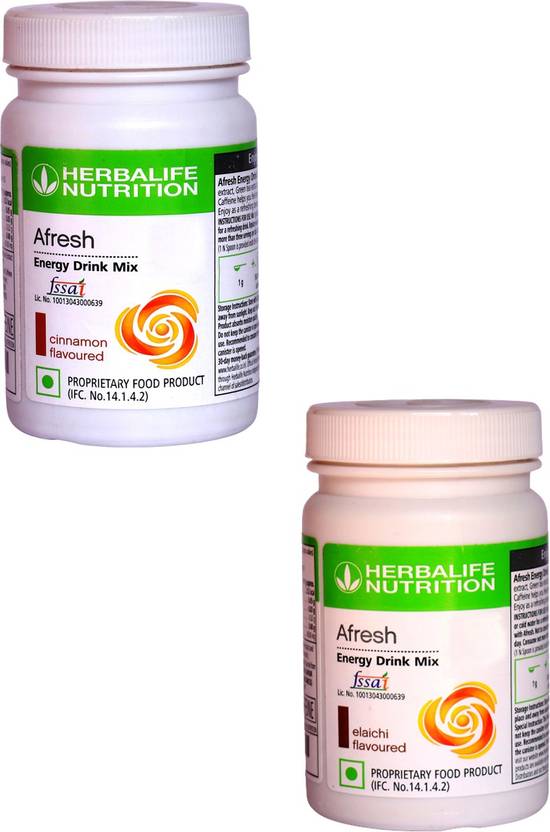 HERBALIFE Afresh Energy Drink Mix Cinnamon Flavor & Elaichi Flavor