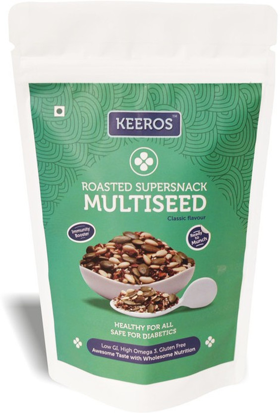 Keeros Multi Seeds Mix, Sugar Free Healthy Snacks| Low GI & Gluten Free Supersnack|(400 g)
