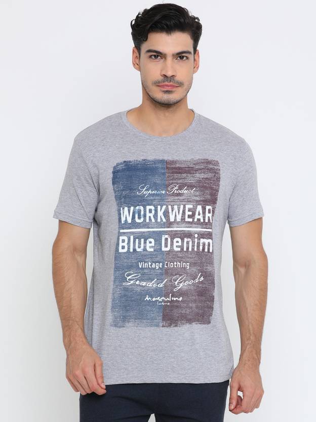 Masculino Latino Printed Men Round Neck Grey T-Shirt - Buy ...