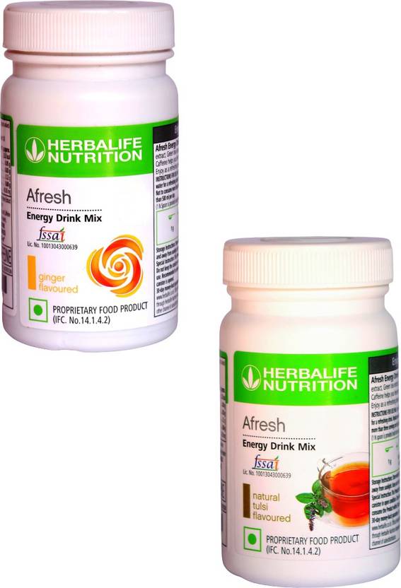 HERBALIFE Afresh Energy Drink Mix Ginger Flavor & Tulsi Flavor Combo