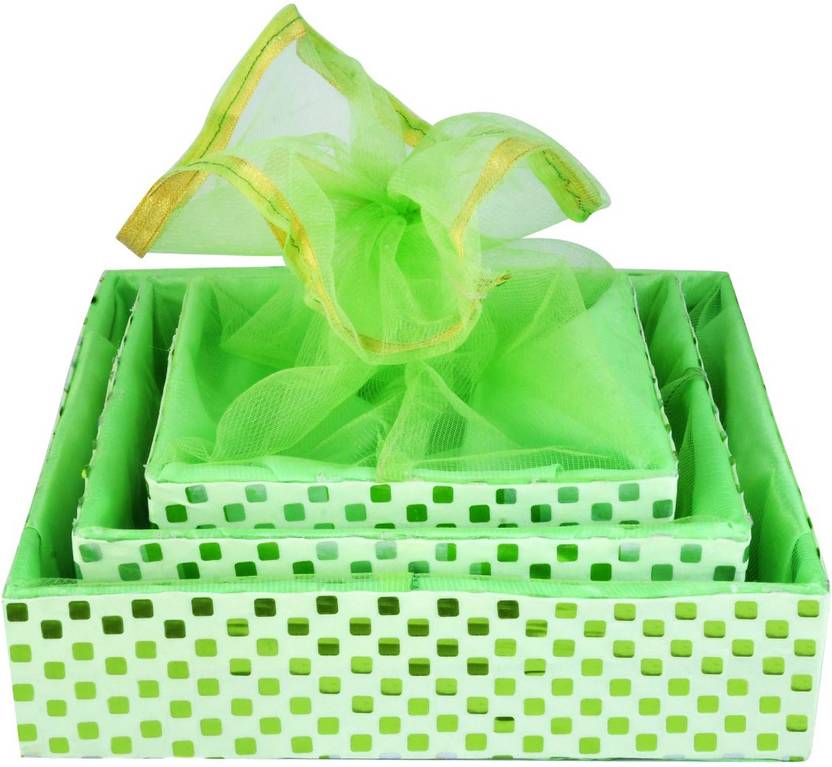 Heezal Enterprise FANCY 3 SET Green GIFT HAMPER PACKAGING BASKETS, ROOM