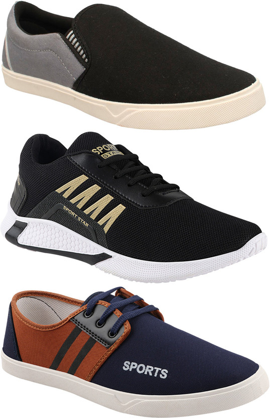 PEXLO Combo Pack of 3 Casuals, Sneakers 
