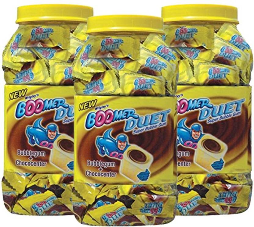 Boomer Duet Choco Banana Flavoured Chewing Gum, 600g Jar (Pack of 3