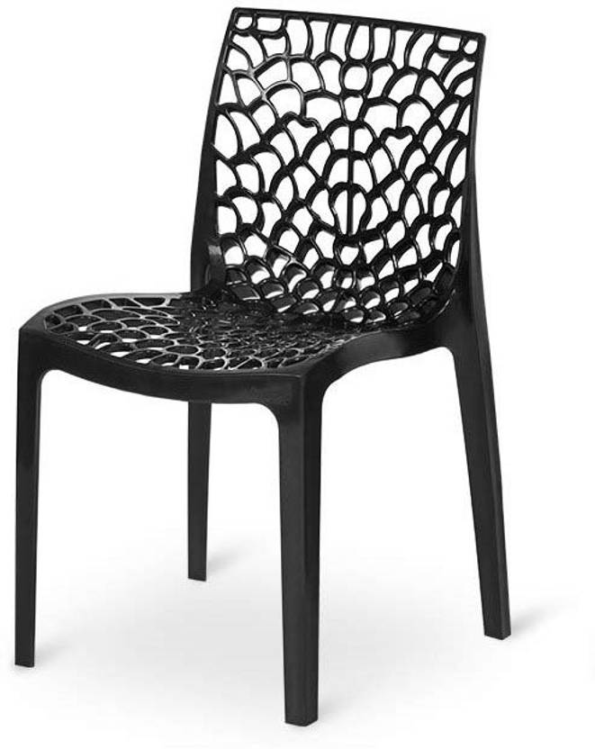 RW REST WELL Web Designer Outdoor Plastic Chairs (Set of 1, Black