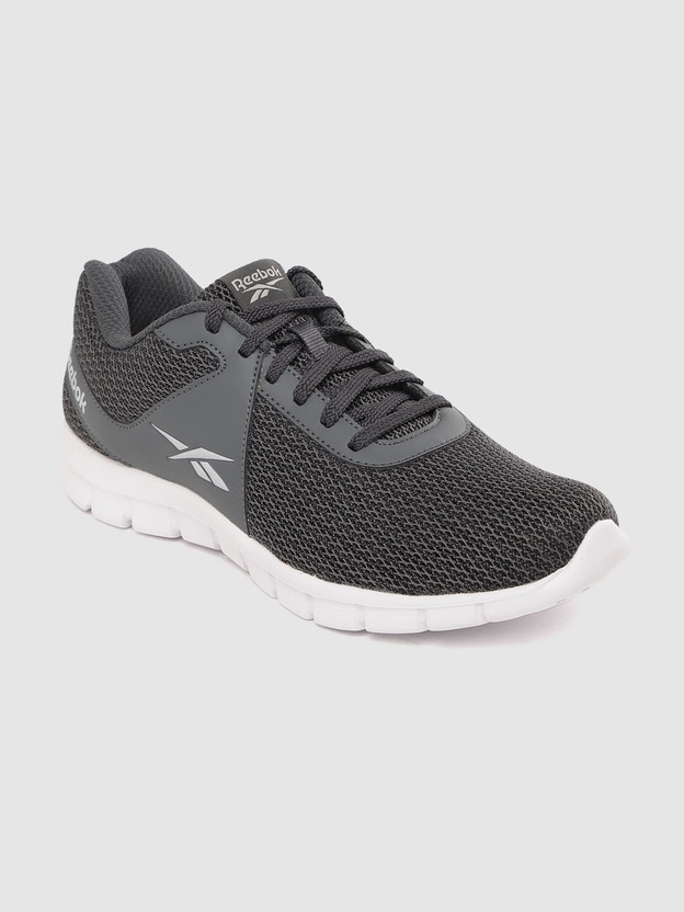 REEBOK Men Charcoal Grey Woven Design 