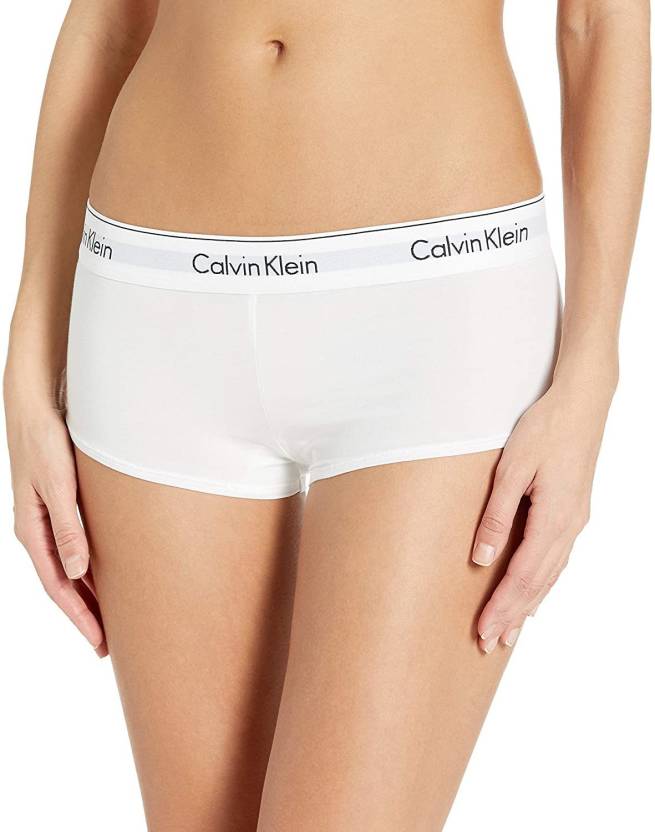 Calvin Klein Underwear Women Boy Short White Panty - Buy Calvin Klein  Underwear Women Boy Short White Panty Online at Best Prices in India |  