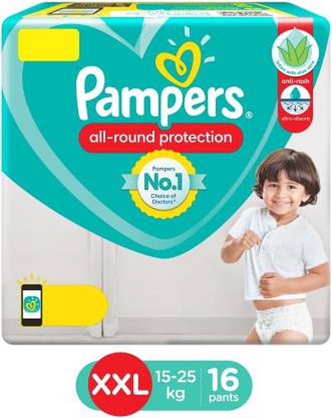Pampers Diaper Pants Lotion with Aloe Vera Pant Style Diapers XXL 16