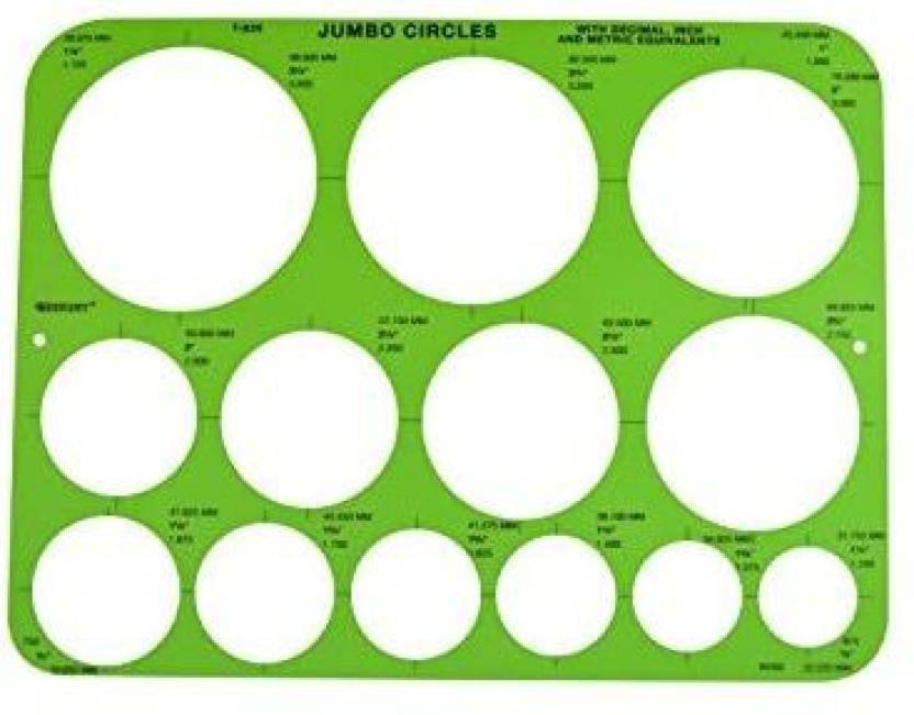 Westcott Jumbo Circles Geometric Template, 8-3/4 X 11-1/2 Inches ...