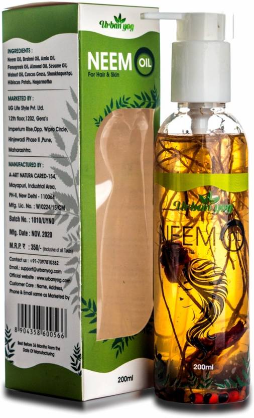 URBANYOG Neem Oil for Hair and Skin with Herbs For a Lice free