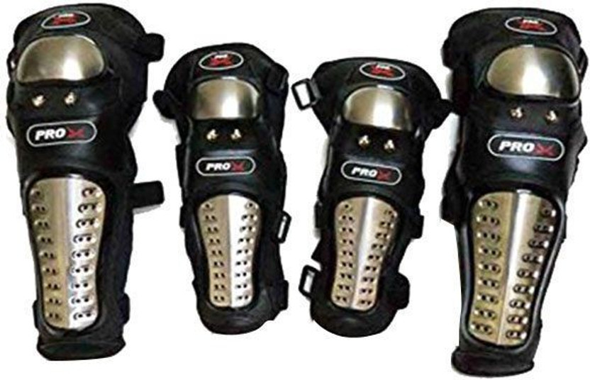 ACCESSOREEZ Knee Guard, Elbow Guard Free Black, Steel(Pack of 4)