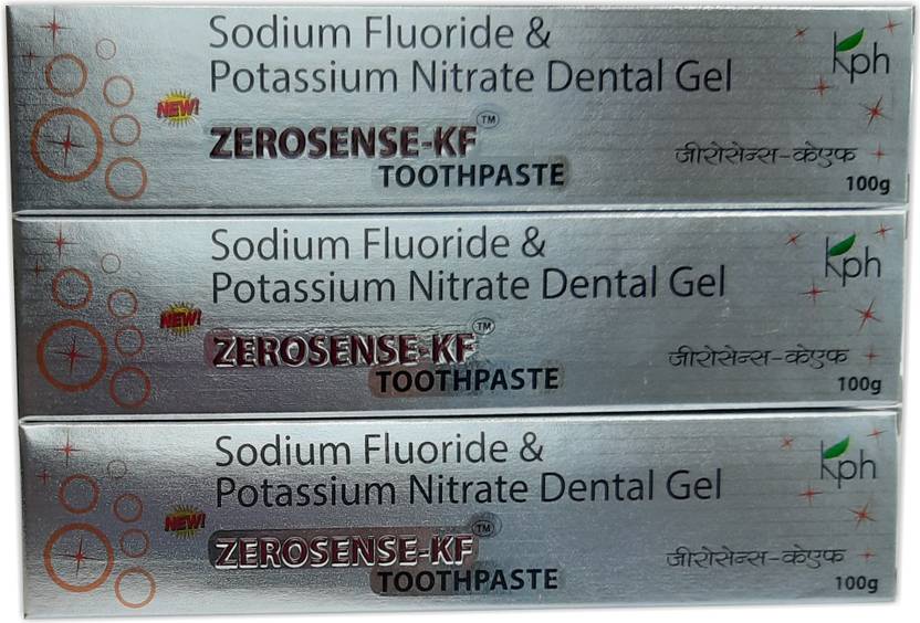 ZerosenseKF Toothpaste (Sodium Fluoride & Potassium Nitrate Dental Gel) 100gm (Pack of 3 Pcs