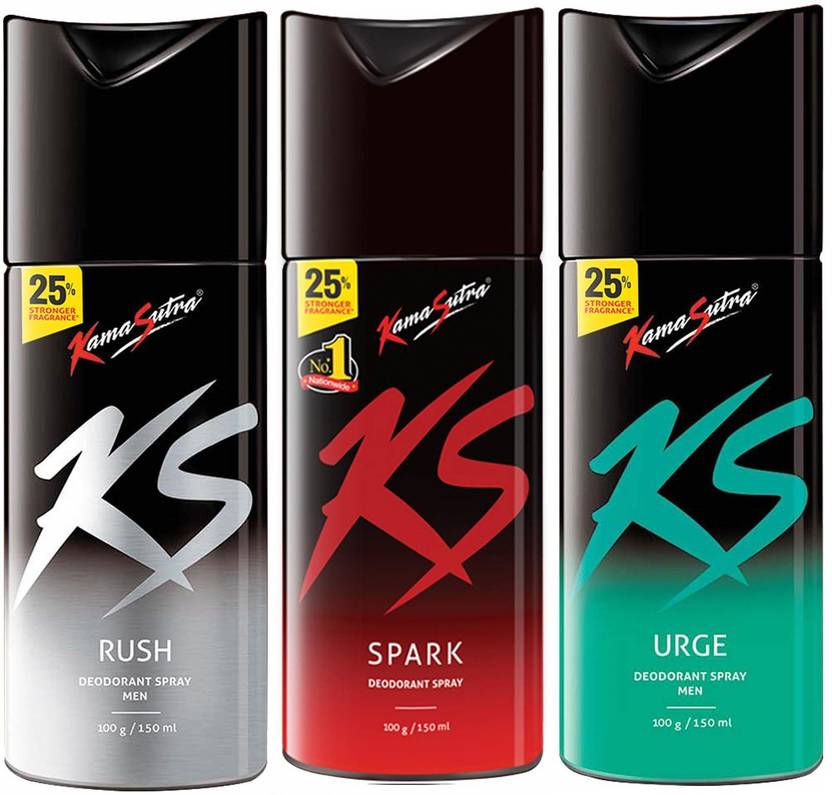 Kamasutra KS24 DEO RSU 3 COMBO 150ML Deodorant Spray For Men & Women