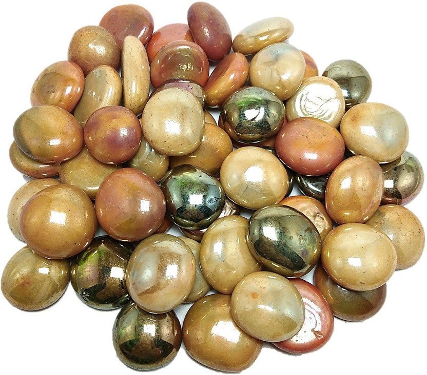 DS Creations Decorative multicolored round glass stone, approx 65 pieces Gravel Unplanted Substrate(Multicolor, 0.49 kg)