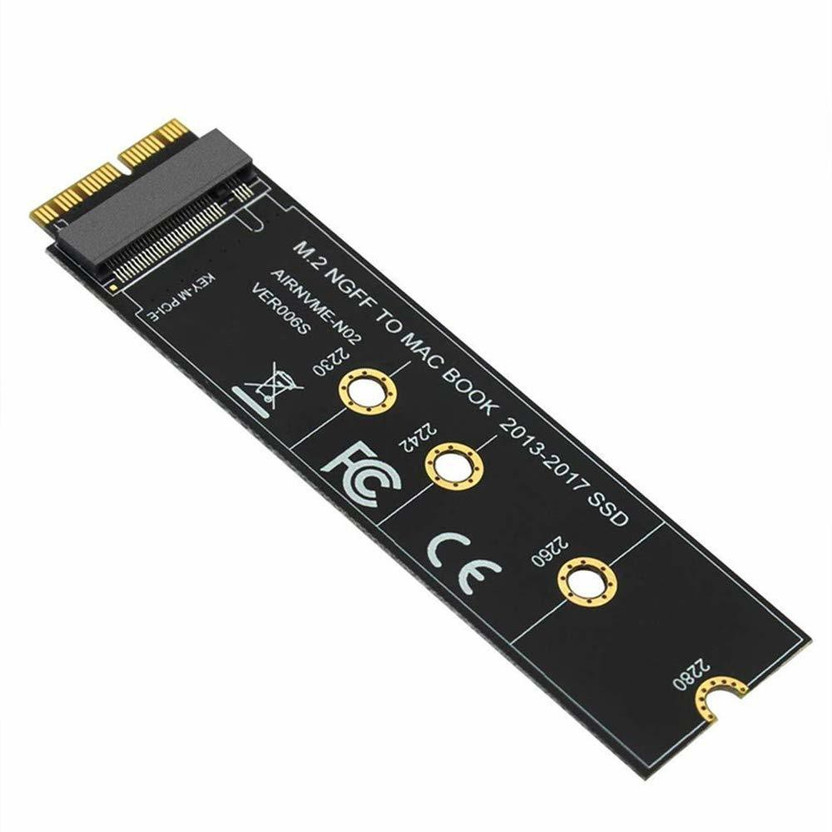 Xsentuals M.2 NVMe 8 GB Laptop Black M.2 Internal Solid State Drive (SSD) (M.2 NVME SSD Convert Adapter Card for Upgrade MacBook Air (2013-2017))(Interface: M.2, Form Factor: M.2)