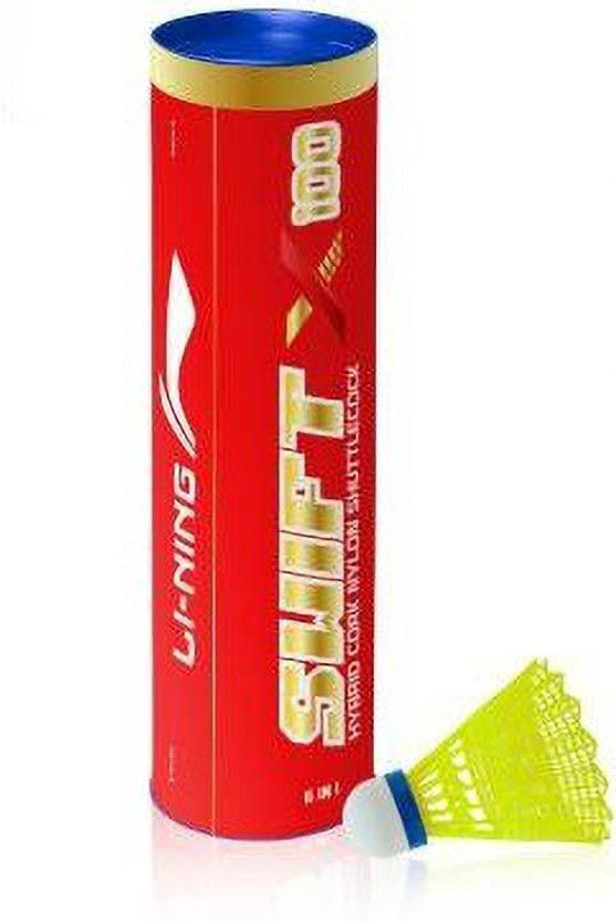 LI-NING Swift X100 Nylon Shuttle  - Yellow(Medium, 77, Pack of 6)