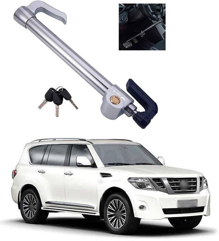 PRTEK Universal Pedal Lock AntiTheft Extendable Double Hook Car Clutch