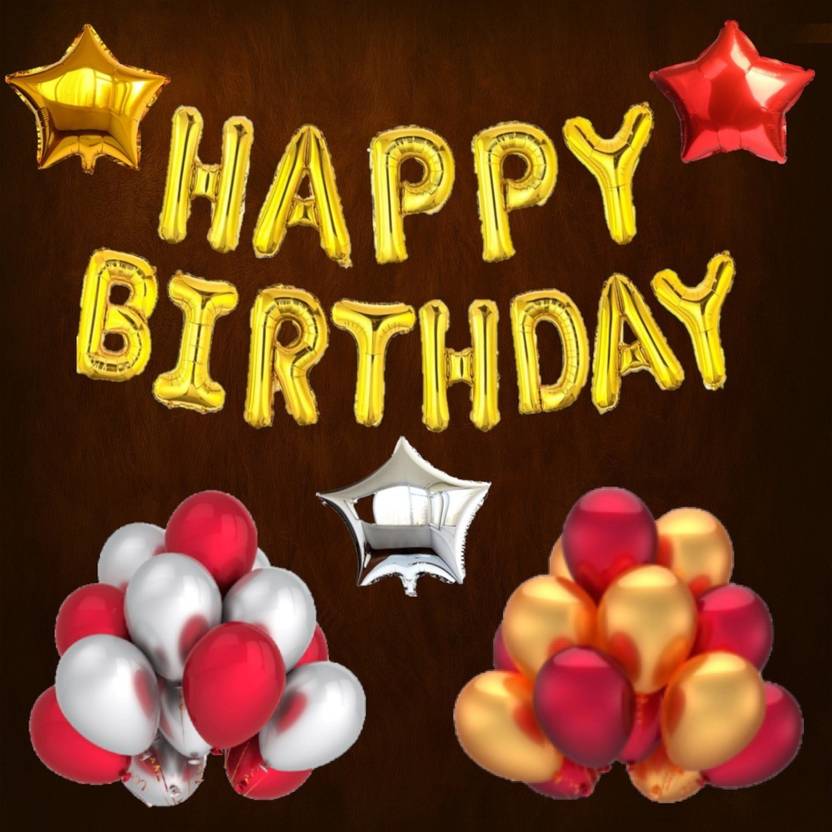 Gleam Solid Happy Birthday Gold Foil Set of
